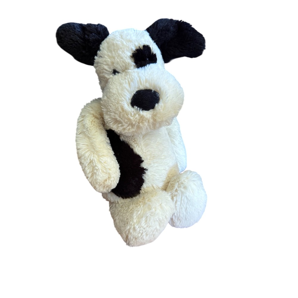 Jellycat Bashful Black and White Spotted Puppy Dog Plush Stuffed Animal 12 inch